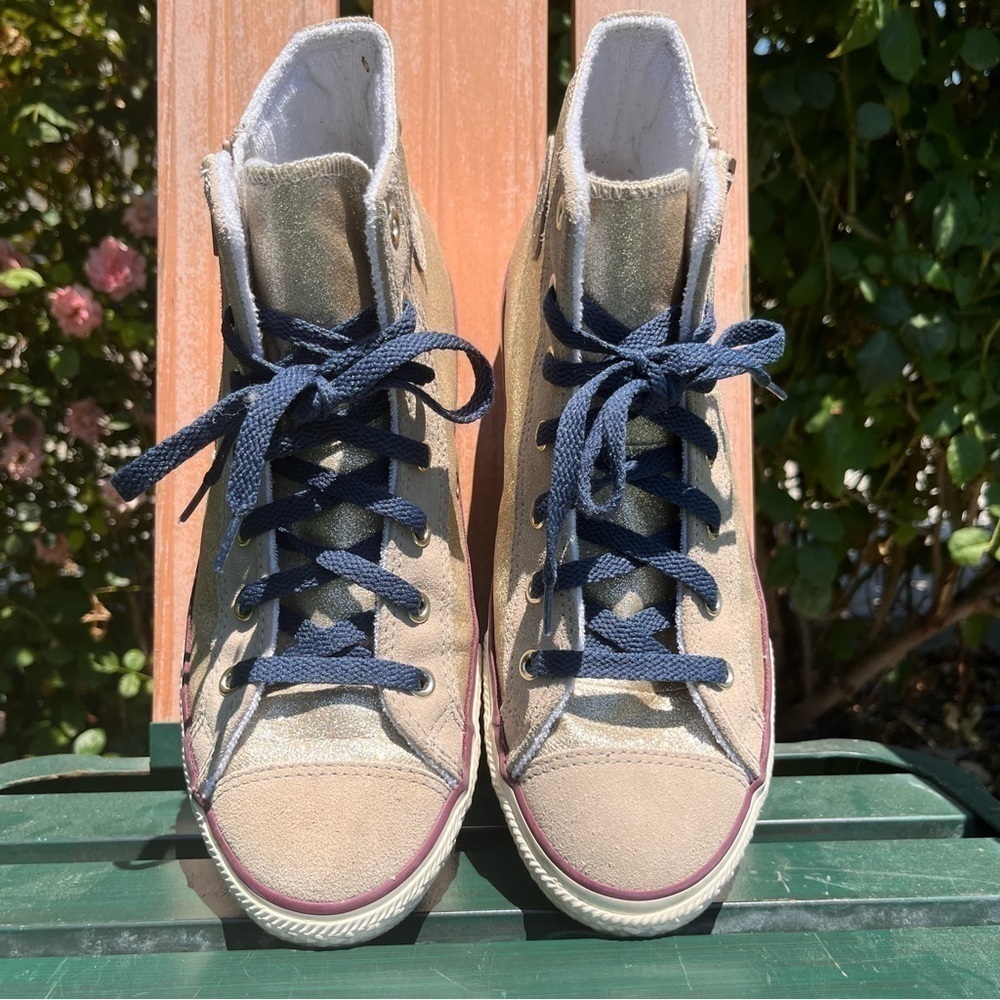 Converse‎ chuck Taylor gold metallic high top sneakers